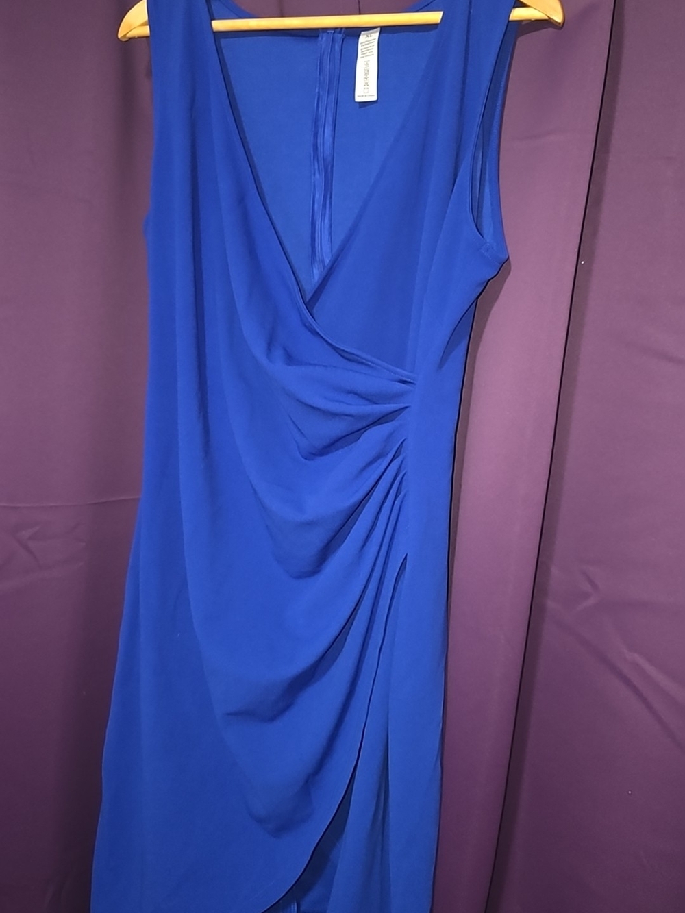 Sleeveless Draped Midi Dress in Cobalt Blue